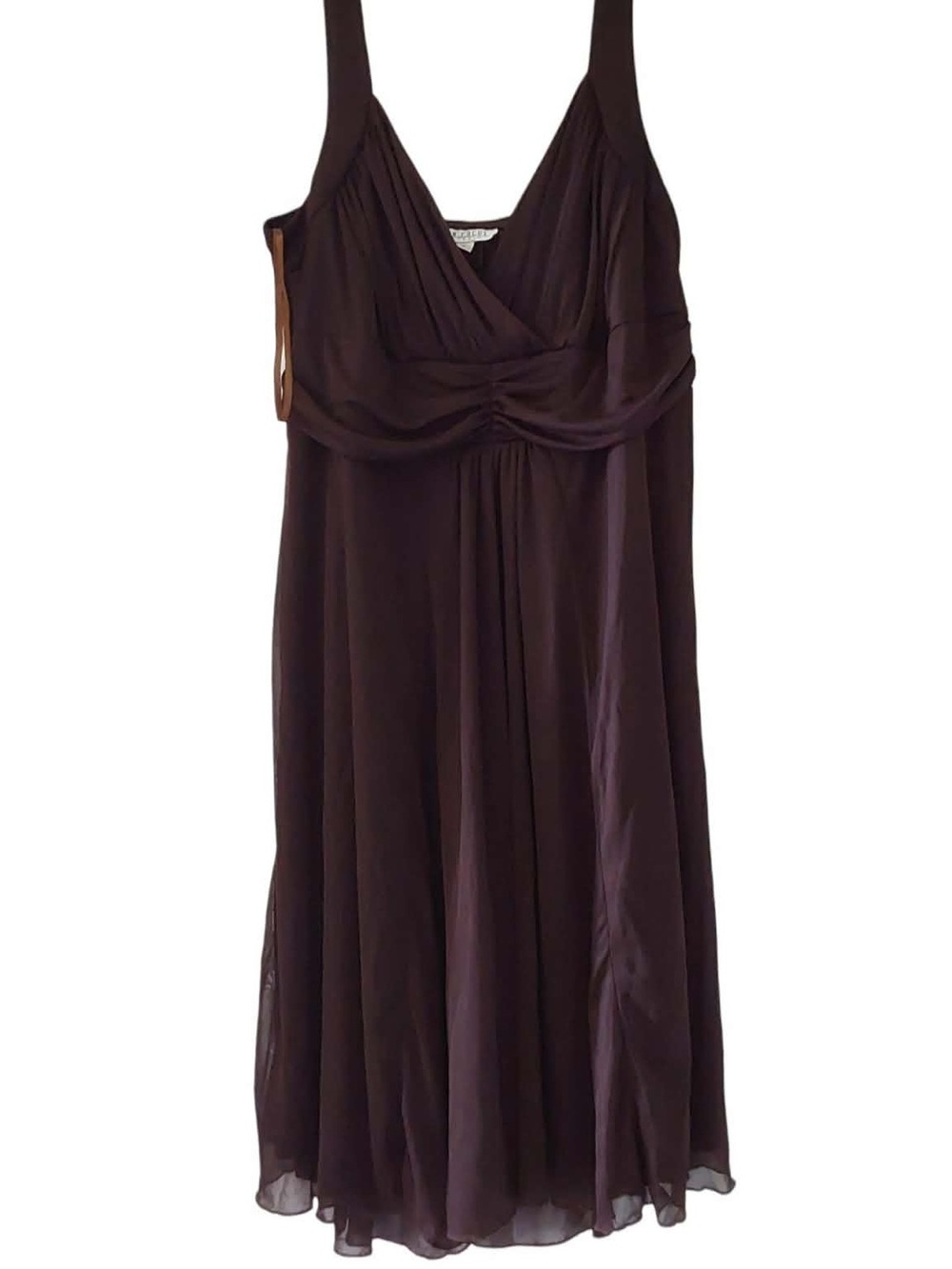 Enfocus Studio Dark Brown Sleeveless Midi Chiffon Dress Size 16